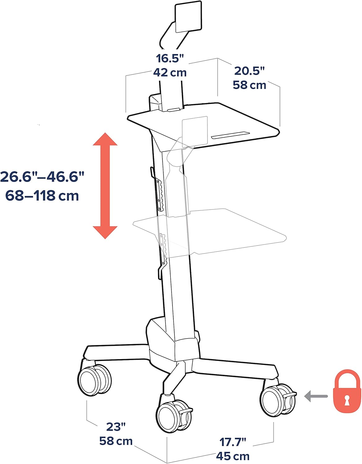Ergotron – Neo-Flex Rolling Laptop Cart, Mobile Standing Desk Workstation – Laptop, Grey