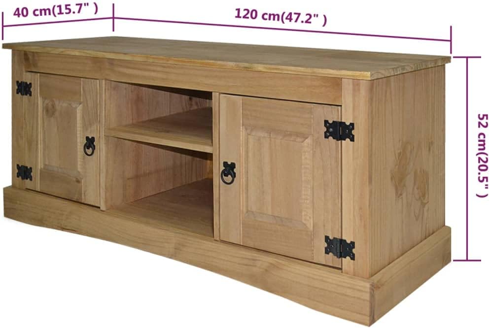 TV Stand, Corner Cabinet Accent Cabinet Corner Bookshelf Buffet Cabinet with Storage Suitable for Front Room Gym Kitchen Living Room Mexican Pine Corona Range 47.2"x15.7"x20.5"