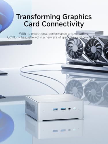 MINISFORUM UM880 Plus Mini PC with AMD Ryzen 7 8845HS(8C/16T, up to 5.1GHz),Mini Computer Radeon 780M Graphics 1TB PCIe4.0 SSD 32GB DDR5,OCuLink,Triple Display with HDMI+DP+USB4, 5xUSB Port,2.5G LAN