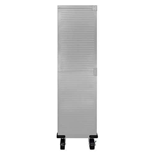 Seville Classics UltraHD Solid Steel Rolling Lockable Metal Storage Cabinet Locker Organizer w/Adjustable Shelves for Garage, Warehouse, Office, Classroom, 36" W x 18" D x 72" H, Granite