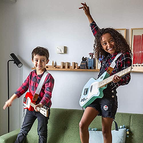 Loog Mini Electric kids Guitar for Beginners built-in Amp Ages 3+ Learning App and Lessons Included Yellow