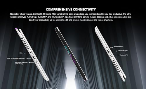 MSI Ultralight Stealth 14 Gaming Laptop - 13th Gen Intel i7-13620H - Nvidia Geforce RTX 4060-14" 165HZ FHD - Wi-Fi 6 - Thunderbolt 4 - Windows11 Home - HDMI Cable (32GB RAM | 2TB SSD)
