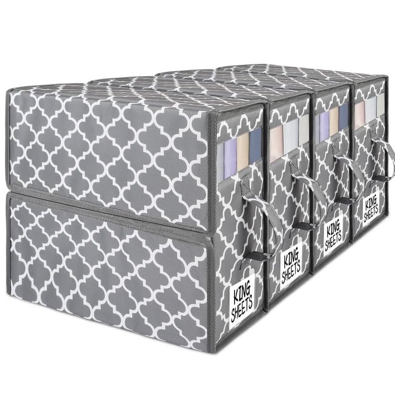 BedSheet Organizers &amp; Storage Foldable Organizing Box, Household High-Capacity Clothes Blanket Organizer Bag, For Organizing Bedrooms Wardrobes Clothes Baskets Under-Bed Storage Container