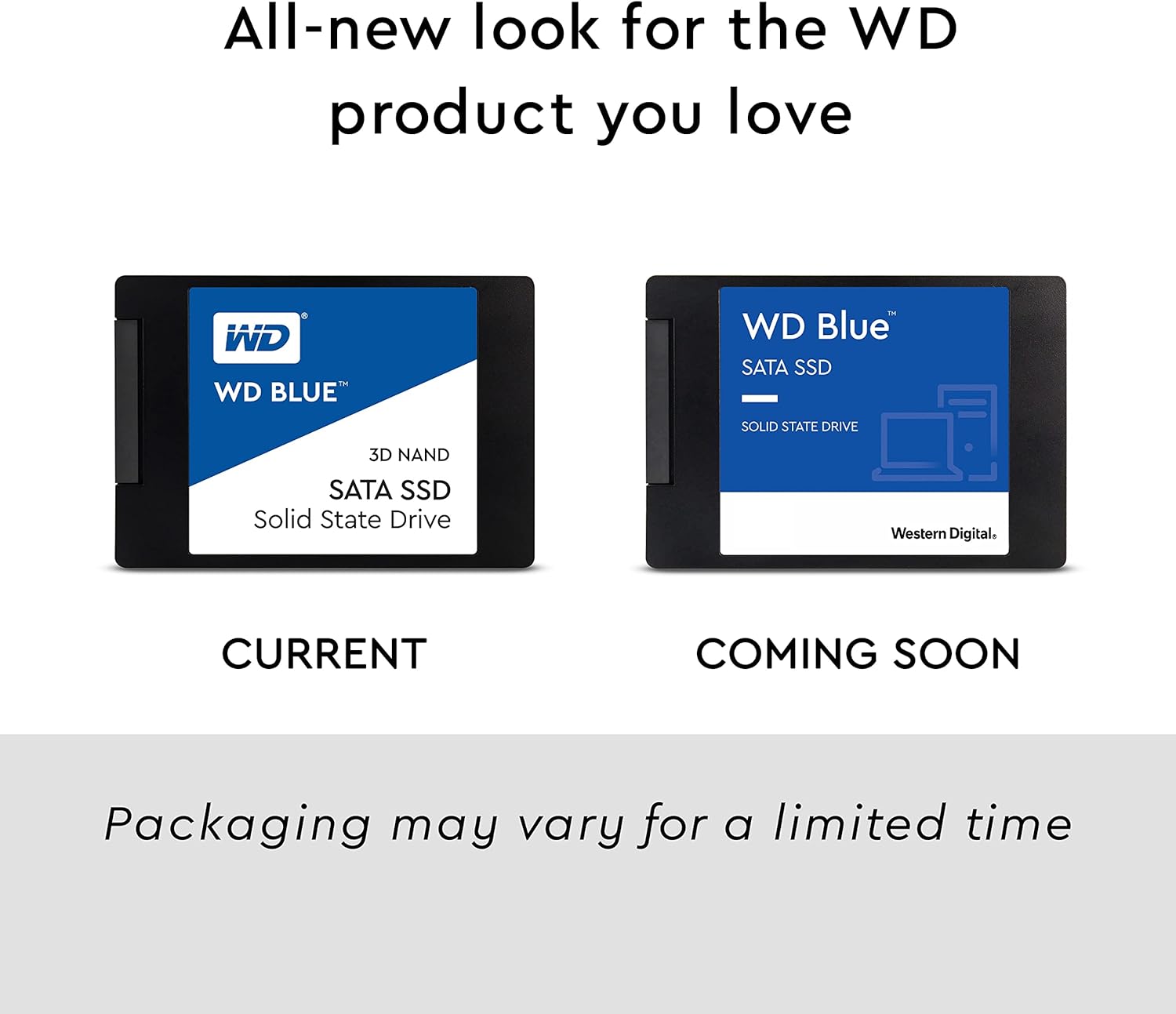 Western Digital 2TB WD Blue 3D NAND Internal PC SSD - SATA III 6 Gb/s, 2.5"/7mm, Up to 560 MB/s - WDS200T2B0A