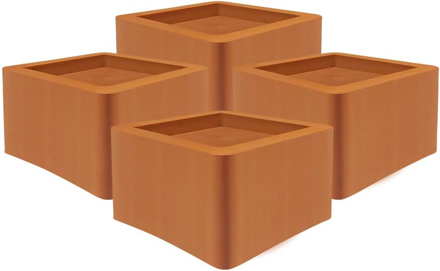DuraCasa 3 Inch Bed Risers - Fits Huge 5.5 Inch Bed or Furniture Post, Creates an Additional 3 Inches of Height or Storage! Heavy-Duty Table, Chair, Desk or Sofa Riser (4, 3 Inch Black)
