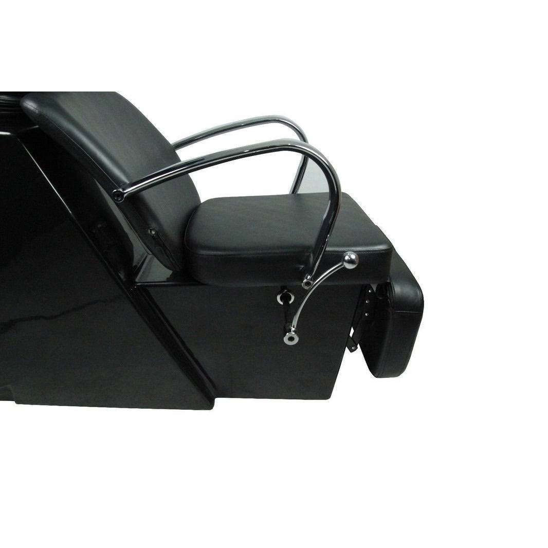 Barberpub Backwash Ceramic Shampoo Bowl Sink Chair, Black
