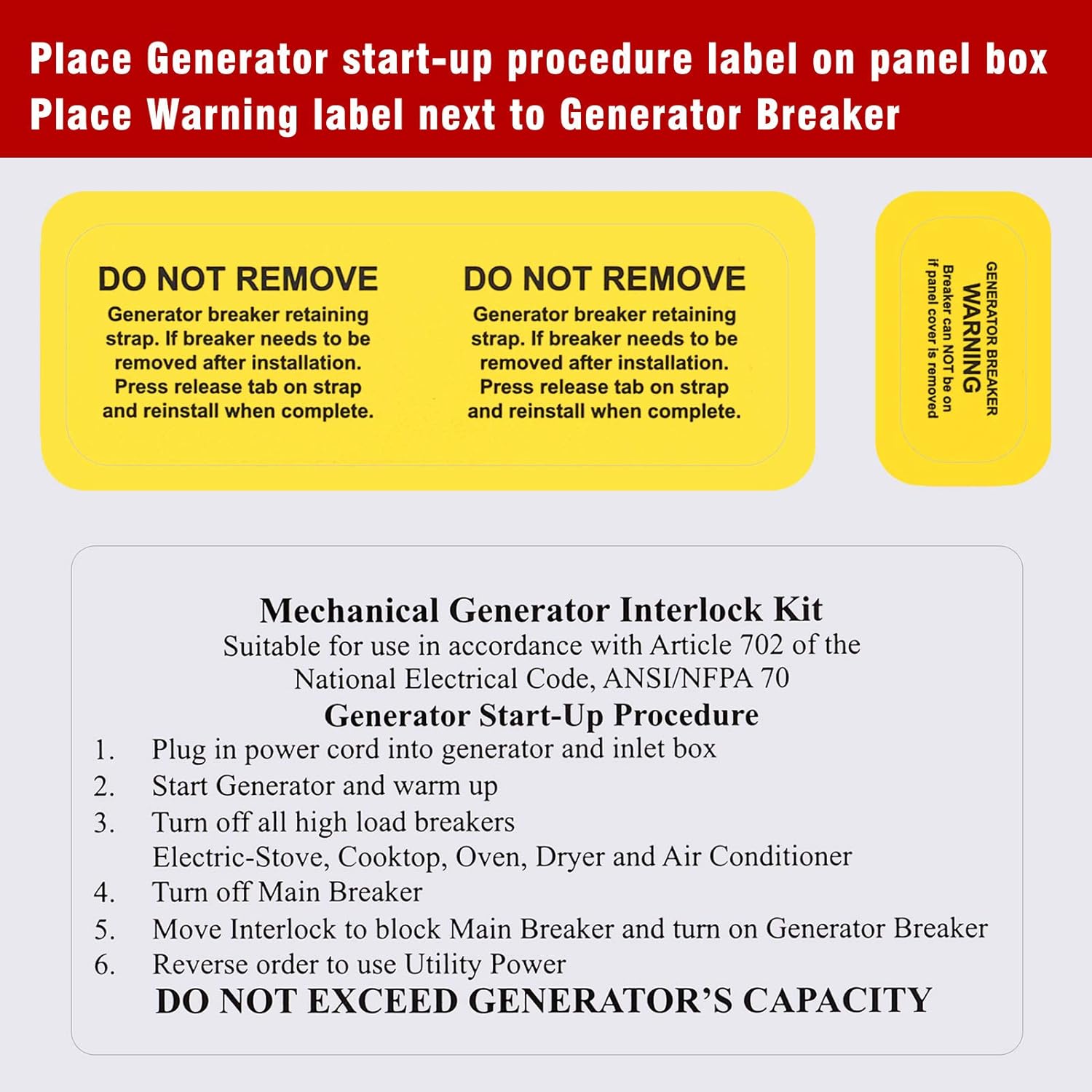Generator Interlock Kit Compatible with Square D QO or Homeline 150 or 200 amp panels. 1 3/8 inches Spacing between main and generator breaker, Professional and Interlock Kit1 Pack of 2