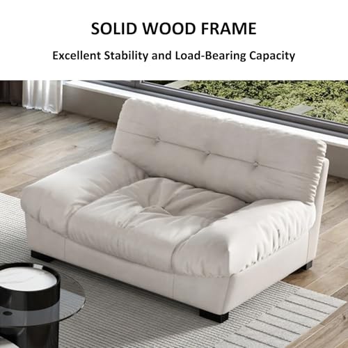 Sectional Sofa Couch Convertible Fabric Couches with Ottoman Recliner Armchair Furniture Sofa Bed with Solid Wooden Frame & Padded Cushions