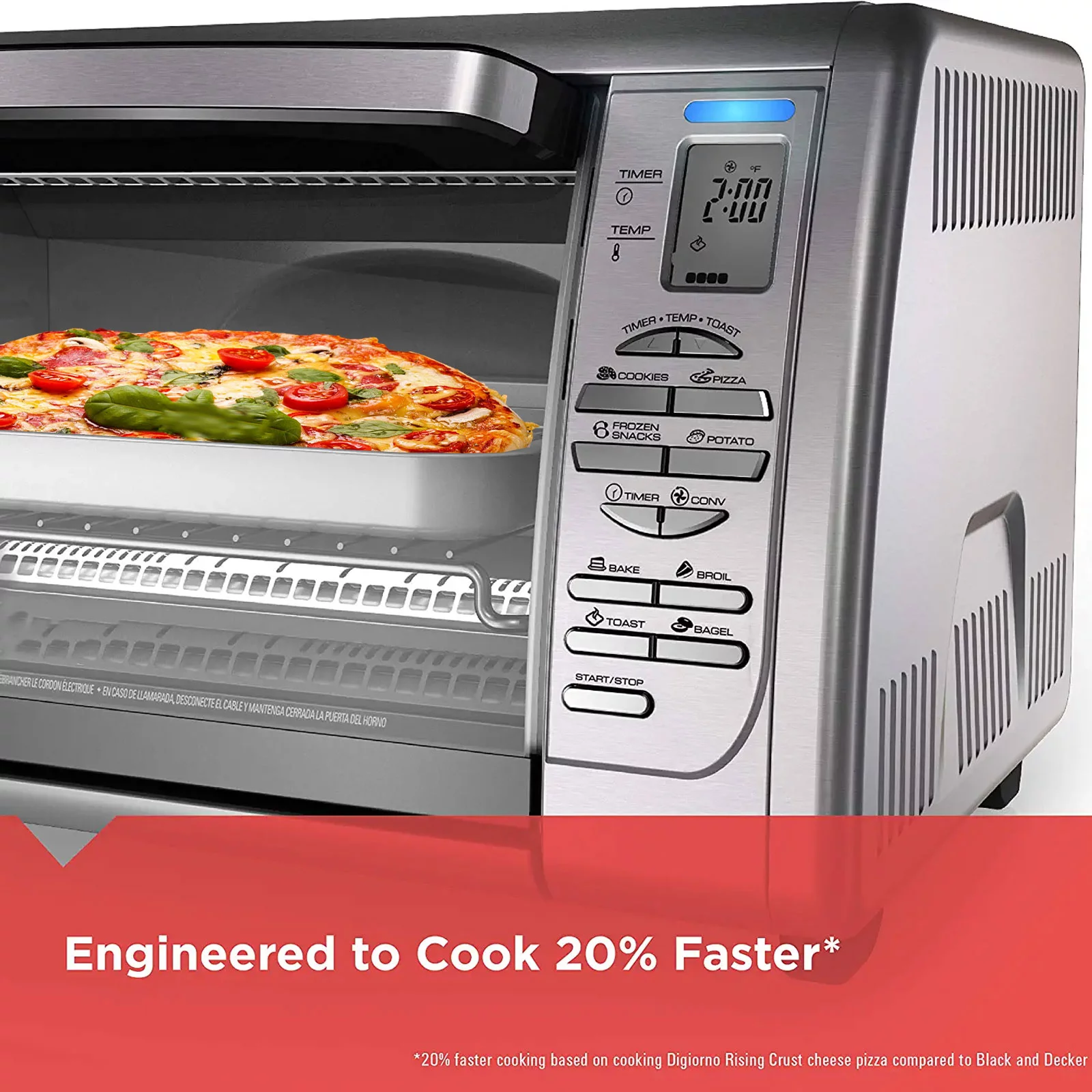 Countertop Convection Toaster Oven - for Bake Broil and Toast (Silver)