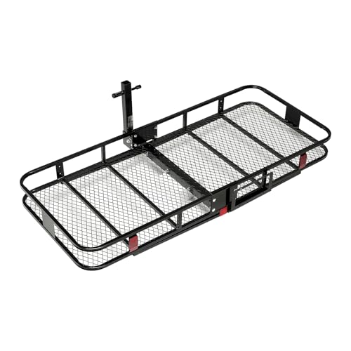 VEVOR 70" x 30" x 6", Hitch Cargo Carrier, 500 lbs Capacity with Nighttime Reflective Reminder, Folding Hitch Mount Cargo Carrier Basket with Hitch Lock for 2" Receiver, Fit for SUVs