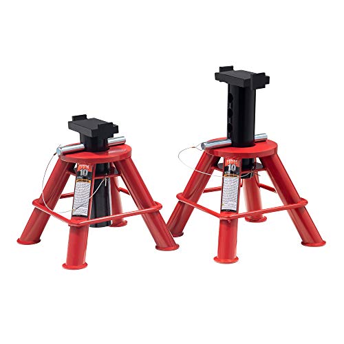 Sunex 1410 10-Ton, High Height, Pin Type, Jack Stands, Pair