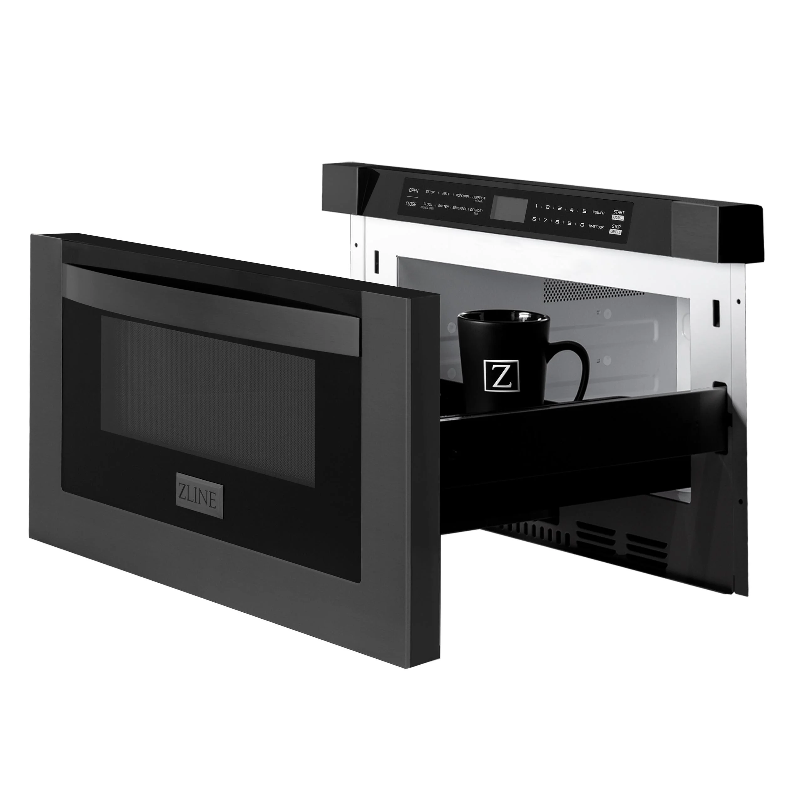 ZLINE 24" 1.2 cu. ft. Microwave Drawer in Black Stainless Steel