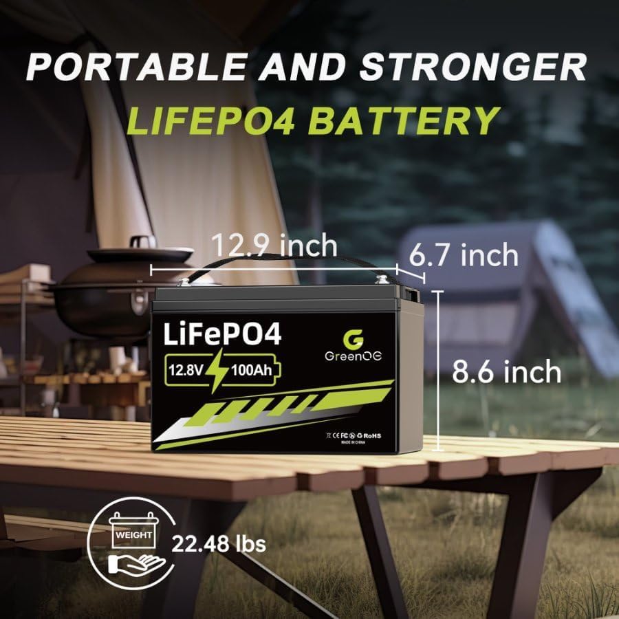 12V 100Ah LiFePO4 Battery Group 31 With Built-in 100A BMS, 15000 Deep Cycles Rechargeable Lithium Battery Prefect for Solar System, Rvs, Marine, Vans, Trailer, Backup (12V 100Ah*2)