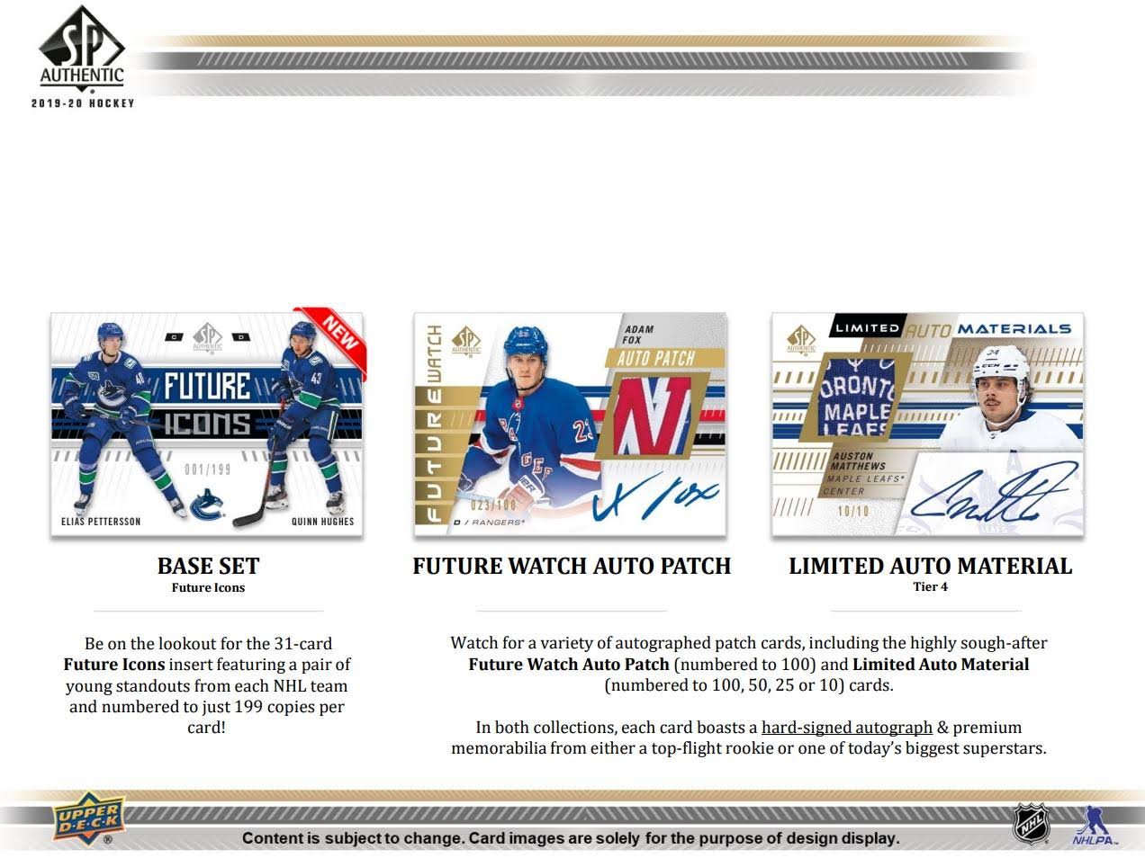 2019-20 Upper Deck SP Authentic Hockey Hobby Box