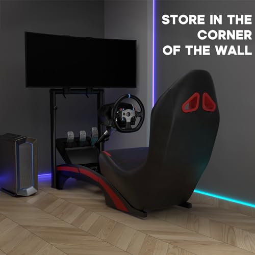 RACGTING Racing Simulator Cockpit with TV Monitor Stand for G920 G29 G923, Racing Simulator for Thrustmaster T248X T248 T300 T150 458 TX Xbox PS5 PS4 PC