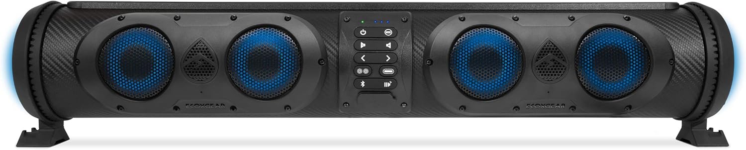 ECOXGEAR SoundExtreme SE26 Amplified Powersports Bluetooth 8 Speaker Soundbar Waterproof Sandproof with LED Lighting 500 Watts of Peak Power