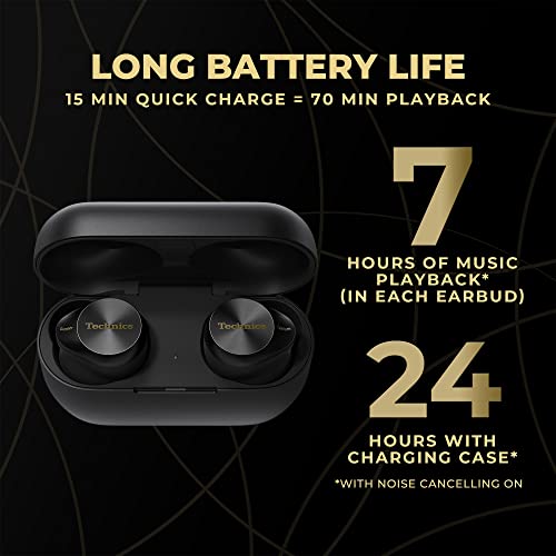 Technics Premium Hi-Fi Wireless Bluetooth Earbuds with Advanced Noise Cancelling, Multipoint Connectivity, Hi-Res Audio + Enhanced Calling
