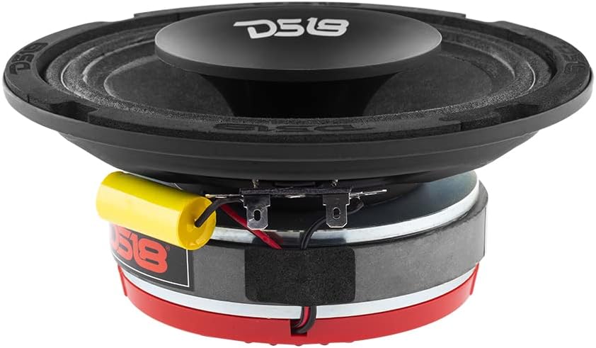 DS18 PRO-HY6MSL 6.5" Shallow Hybrid Mid-Range Car Audio Loudspeaker with Built-in Driver with Built-in Driver and Grill Included 300W Max 150W RMS 8 Ohms (1 Speaker) Pack of 2