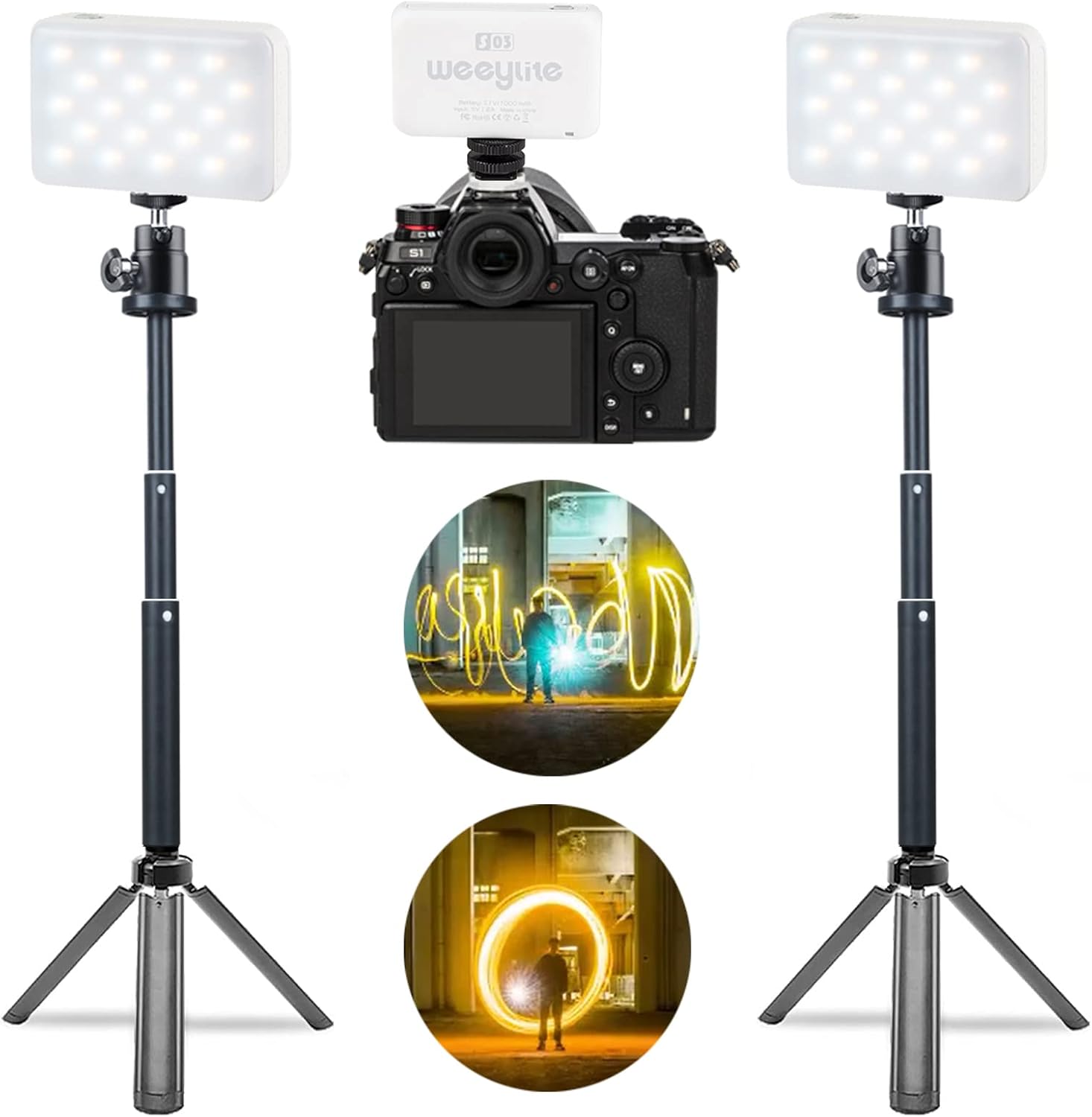 RGB Portable LED Video Light Panel, 3300K-5600K On-Camera Photography Lighting Kit for Studio YouTube Portrait