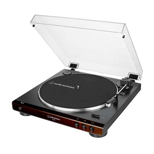 Audio-Technica AT-LP60X-BK Fully Automatic Belt-Drive Stereo Turntable, Black, Hi-Fidelity, Plays 33 -1/3 and 45 RPM Vinyl Records, Dust Cover, Anti-Resonance, Die-Cast Aluminum Platter