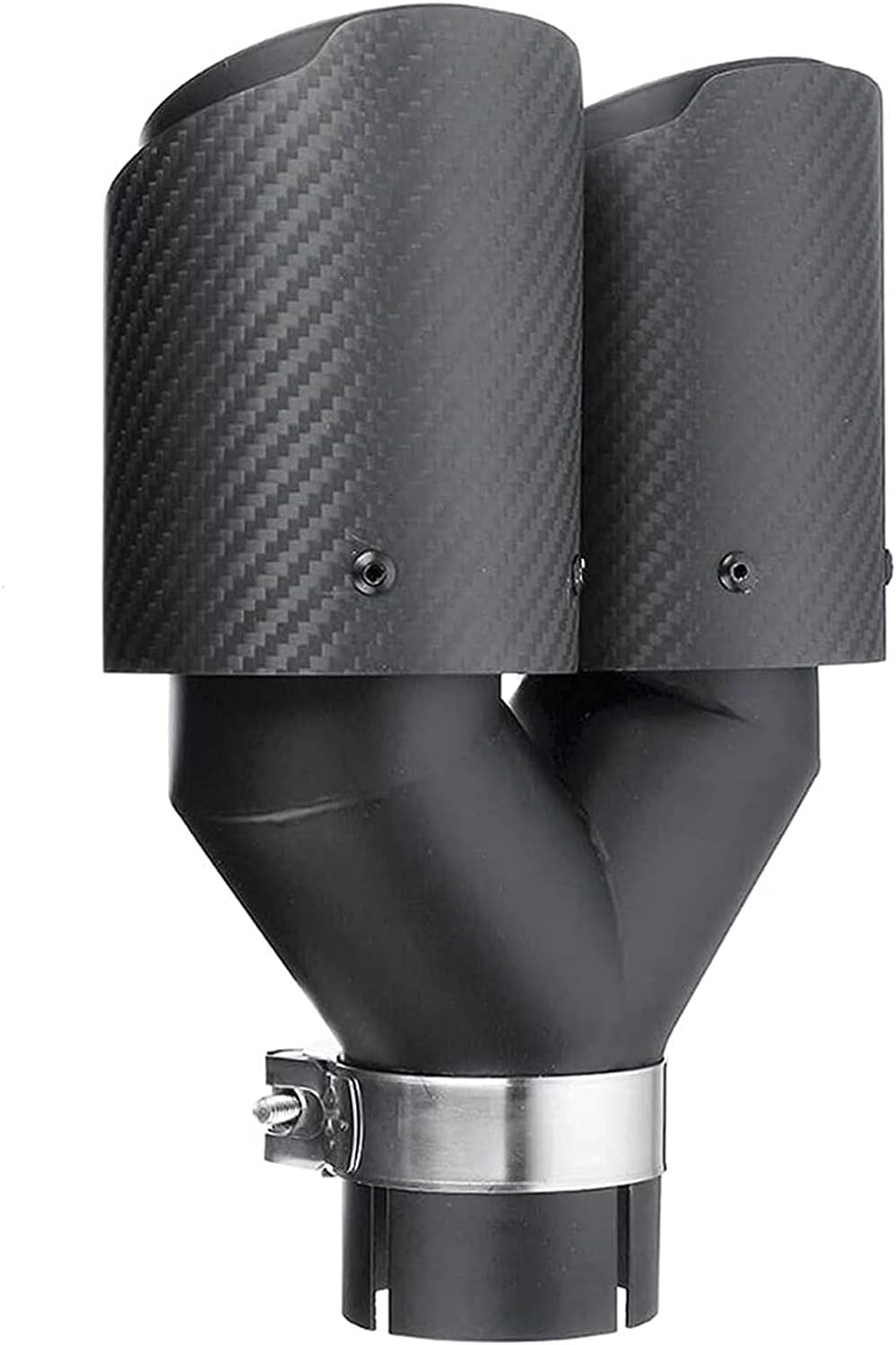 Vechkom 2.5"Inlet 63mm Double Exhaust Tip Carbon Car Exhaust Pipe Rear Tip 3.5" Outlet(Glossy Blue Roasted)