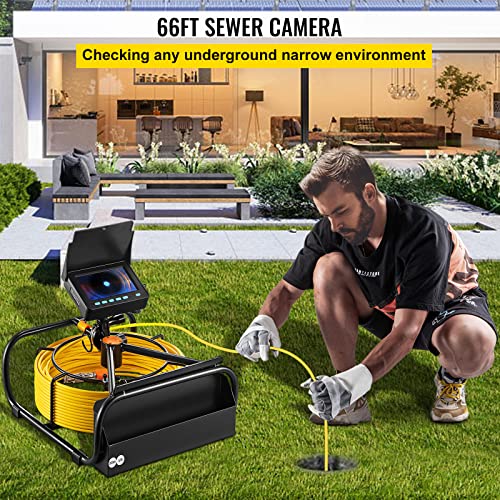 VEVOR Sewer Camera, 98.4 ft/30 m, 4.3" Pipe Drain Inspection Camera with DVR Function and LED Lights, Waterproof IP68 Borescope, Industrial Endoscope for Home Wall Duct Drain Pipe Plumbing