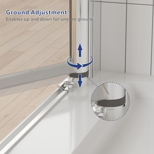 Shower Doors 32 in.W X 72 in.H Semi Frameless Hinged Pivot Swing Shower Door, SGCC Tempered Clear Glass, Reversible Installation, Chrome Finish
