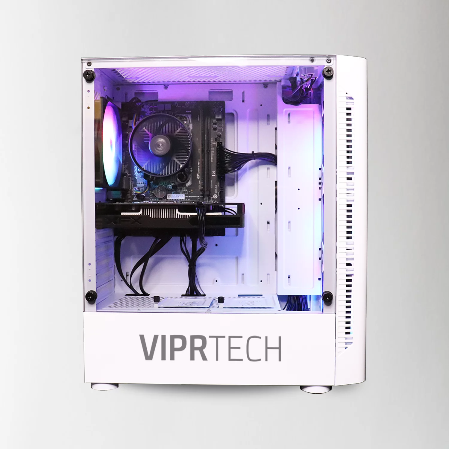 ViprTech.com Flurry Gaming PC Desktop Computer - AMD Ryzen 5 (12-LCore), AMD Radeon RX 560 4GB, 8GB DDR4 RAM, 1TB HDD, Wi-fi, RGB, Windows 10  Pro