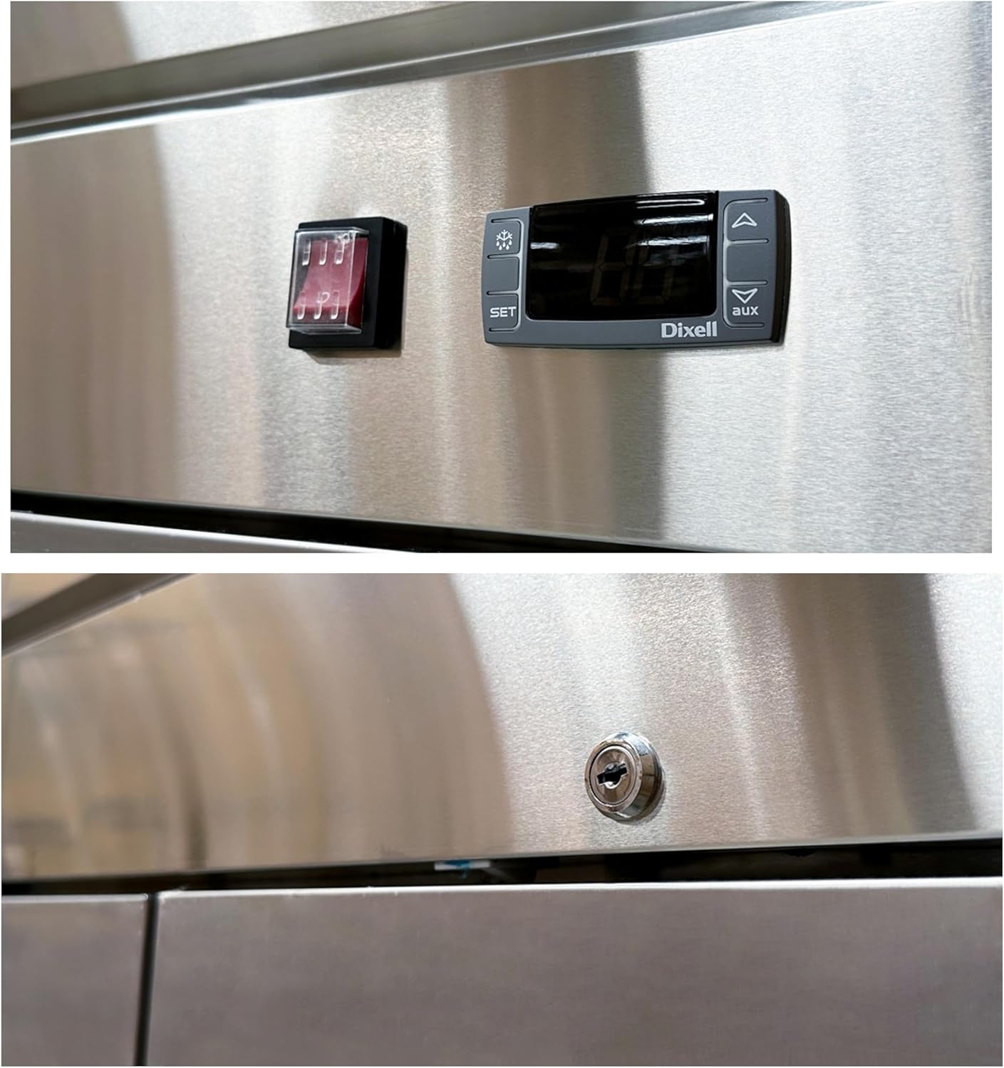 Commercial Freezer 2-Doors Solid Upright Reach in Two Section Stainless Steel NSF 54" Width, Capacity 47Cuft, Restaurant Quality Kitchen -8°F Cold al32Adup1