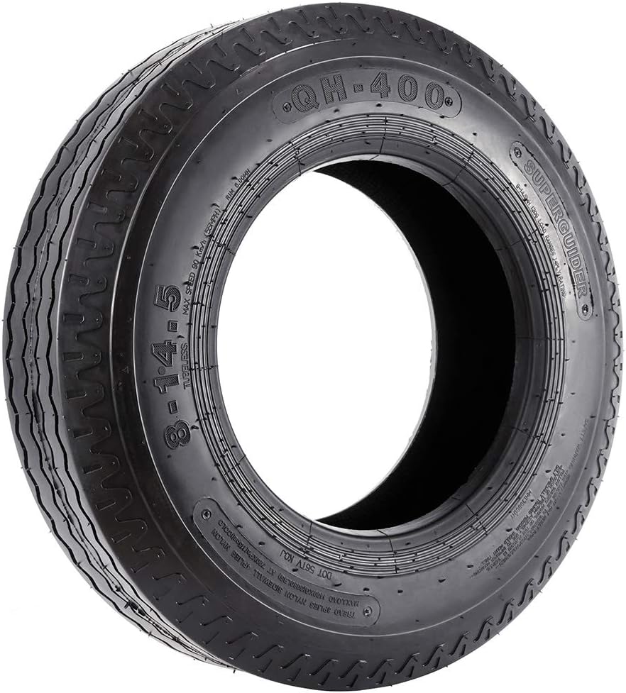 Set of 2 Heavy Duty Highway Trailer Tires 8-14.5 Load Range G 8x14.5 8-14.5 Motor Mobile Home Tire, 14PR