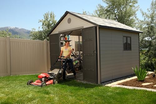 Lifetime 6433 Outdoor Storage Shed with Windows, 11 by 11 Feet