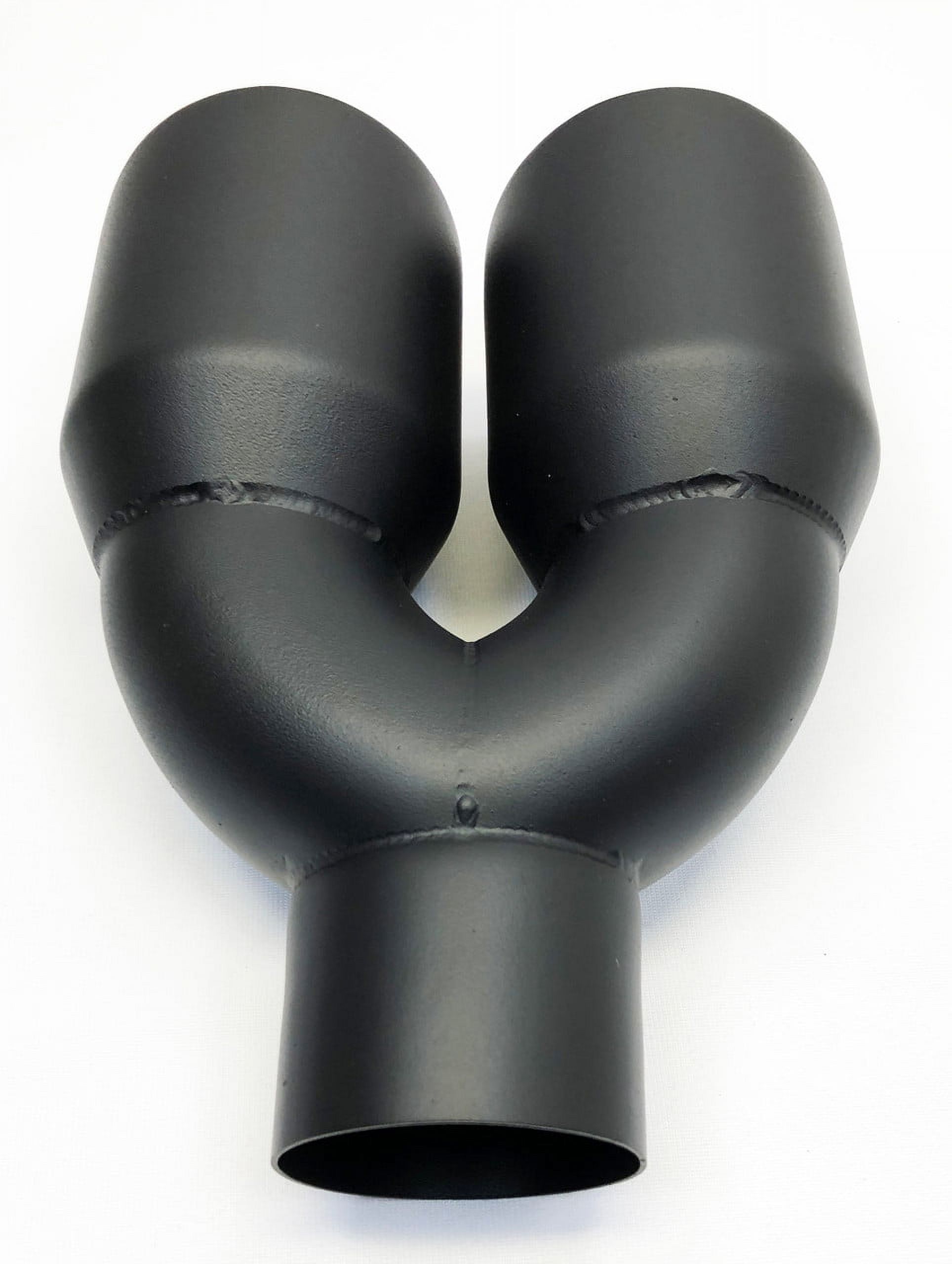 Exhaust Tip 2.50" Inlet 3.50" Outlet 9.50" long Dual Double Wall Matte Black Stainless  Wesdon Exhaust Tip