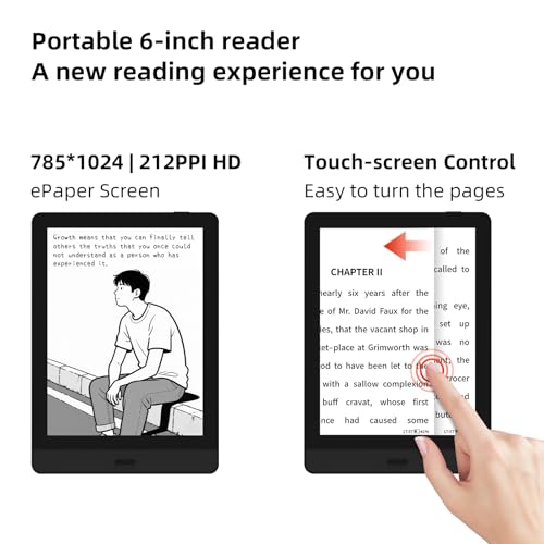 Bigme E-Ink Tablet 6-Inch mini Book Reader 32GB of Storage Black