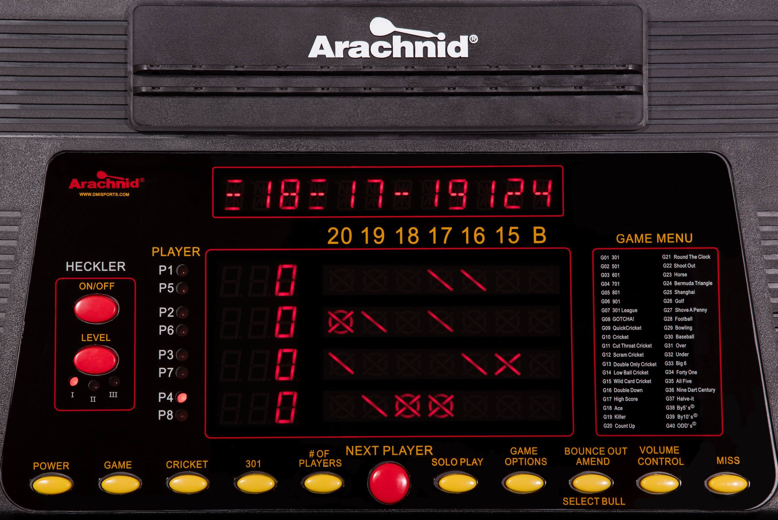 Arachnid Cricket Pro 800 Electronic Dartboard with Arcade Cabinet
