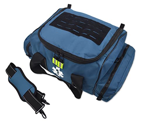 Lightning X Pre-Stocked EMS/EMT Trauma Kit w/Large First Responder Bag & 256 First Aid Medical Supplies - BLACK