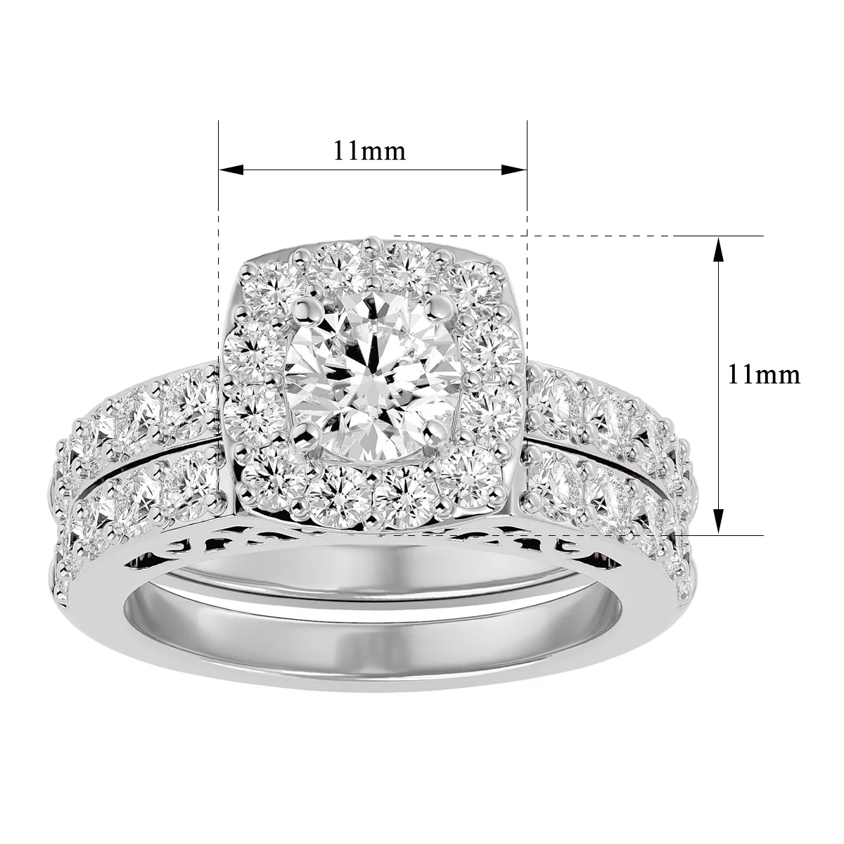 SuperJeweler 3 Carat Lab Grown Diamond Bridal Set In 14K White Gold For Women