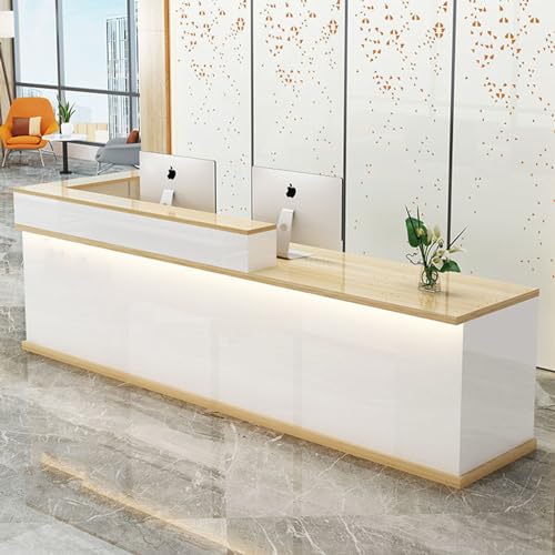 Cashier Company Front Desk Cashier Desk Reception Counter Simple Modern Simple Corner Cashier bar Table Company Reception Desk Clothing Store Convenience Store Store Counter 140×60×100cm D-2
