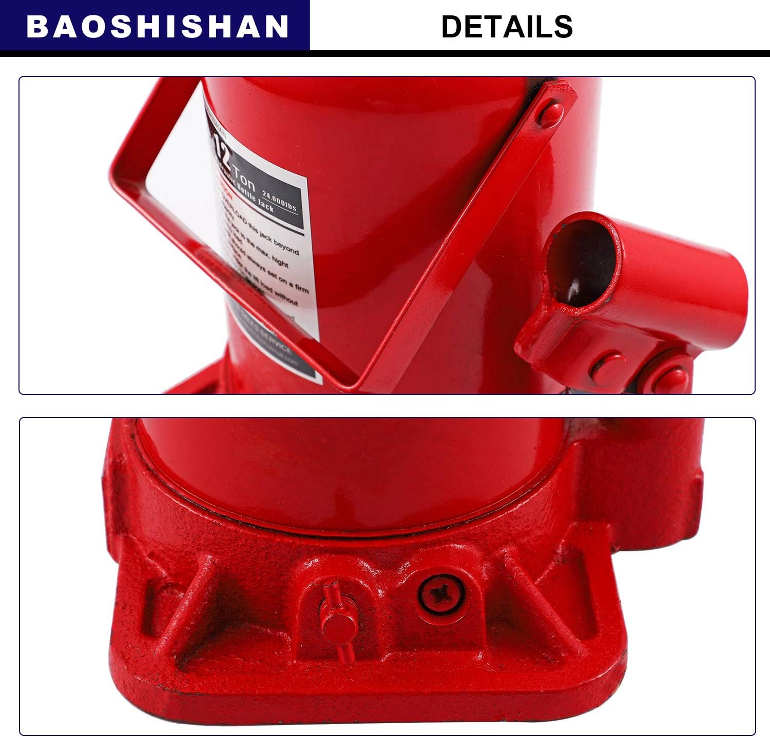 BAOSHISHAN 3 Ton Double Ram Bottle Jack 6-1/2 to 16-1/2 Lifting Range Portable Hydraulic Jack with Carrying Case