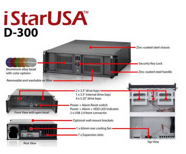 iStarUSA D-300 3U Compact Stylish Rackmount Chassis