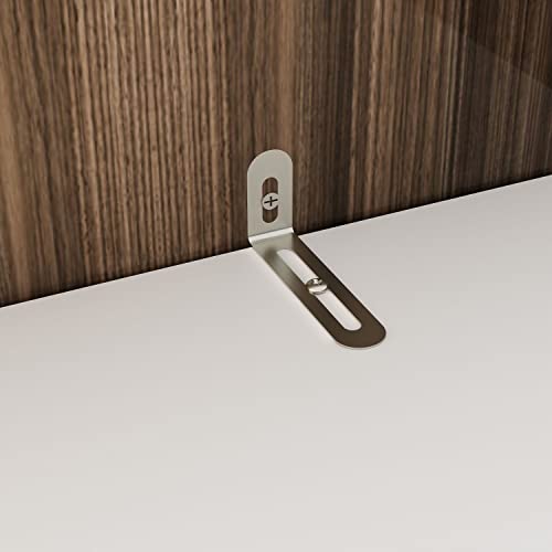 FAMAPY 2 Door Wardrobe Closet, Tall and Narrow Armoire Wardrobe Closet with Hanging Rod, Gold Metal Handles, Bedroom Armoire Closet White (15.7”W x 19.3”D x 74.9”H)