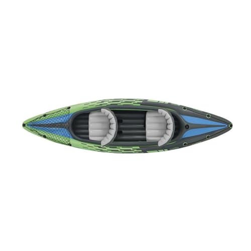 INTEX Challenger Inflatable Kayak Series: Includes Deluxe 86in Kayak Paddles and High-Output Pump – SuperStrong PVC – Adjustable Seat with Backrest – Removable Skeg – Cargo Storage Net