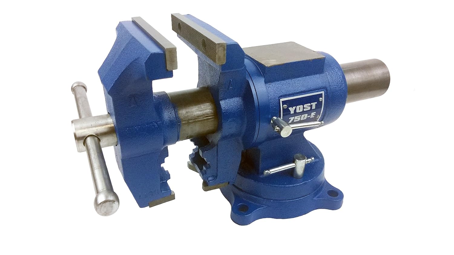 Yost Vises 5" Heavy-Duty Bench Vise, Double Swivel Rotating Vise: Head Rotates 360&deg; Vertically, Body Rotates 360&deg; Horizontally In The Locking Swivel Base, (Model 750-E; 1-Pack)