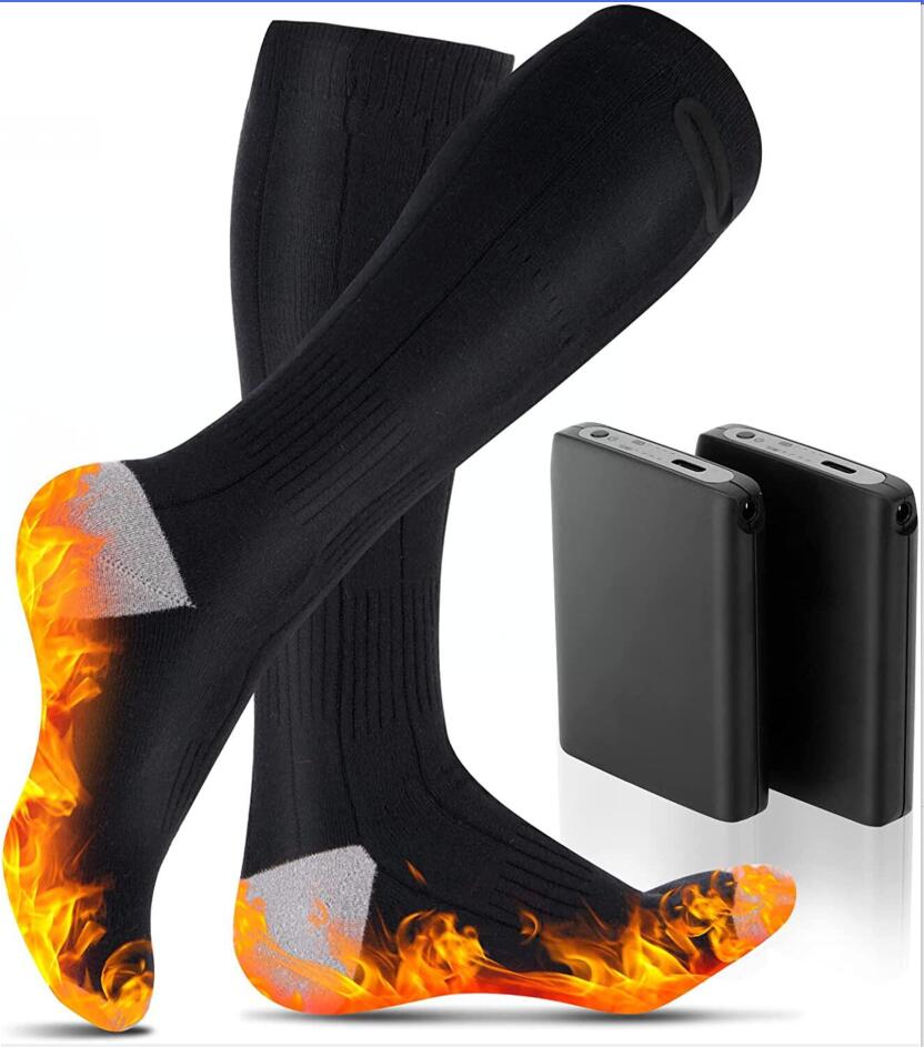 TOMSHOO Rechargeable Heated Socks, Electric Heating Warm Socks with 5000mAh Battery, Size M