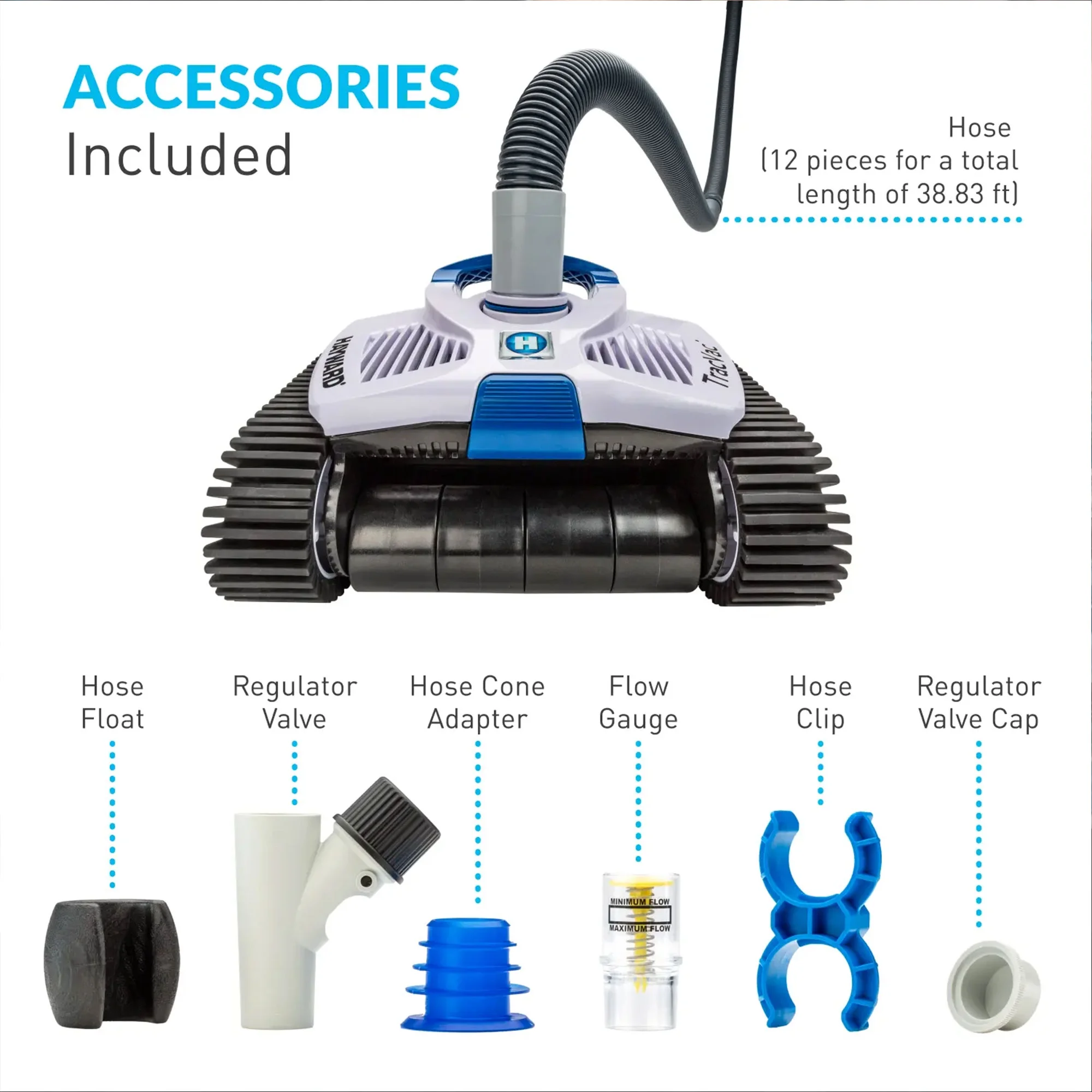 Hayward TracVac Lightweight In Ground Pool Suction Vacuum Cleaner, White