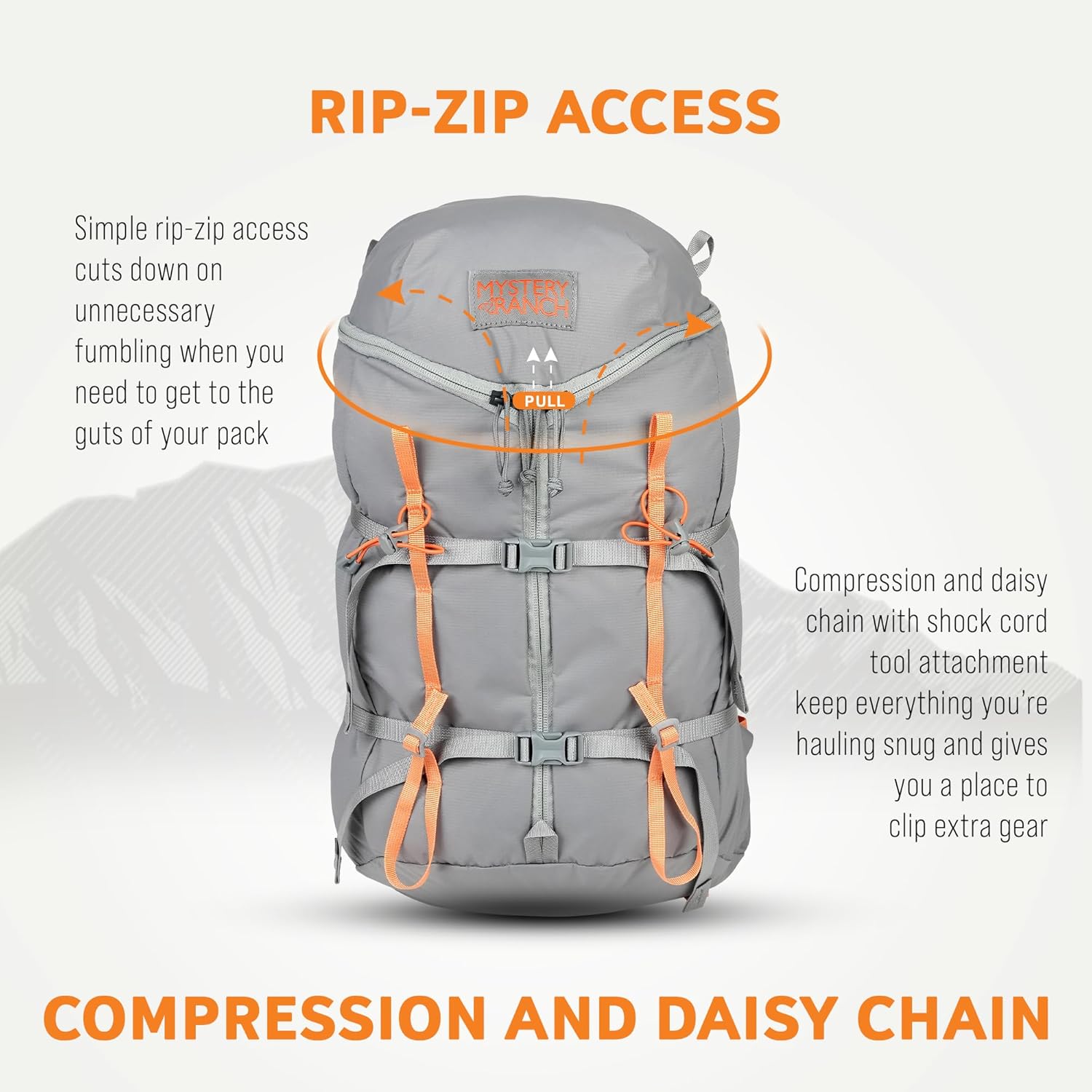 Mystery Ranch Gallagator 20 Daypack - Travel Bag to Hiking Backpack, Gravel, S/M