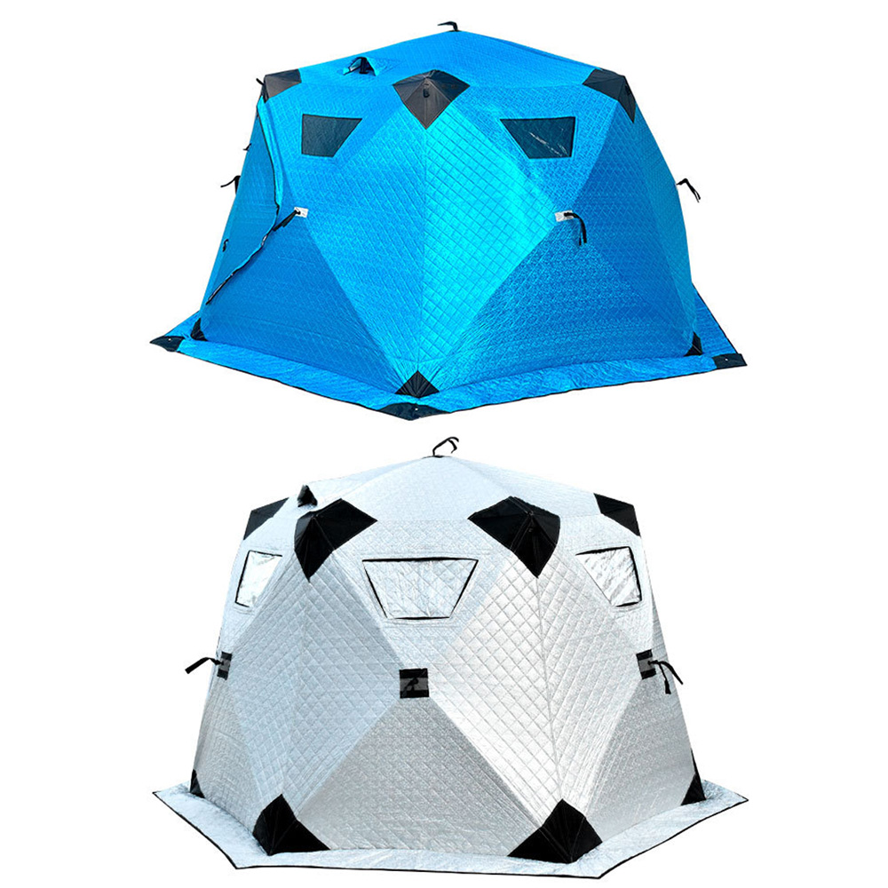 Carevas Insulated Quick Set Winter Fishing Tent for 5 8 People, Ice Fishing Tent