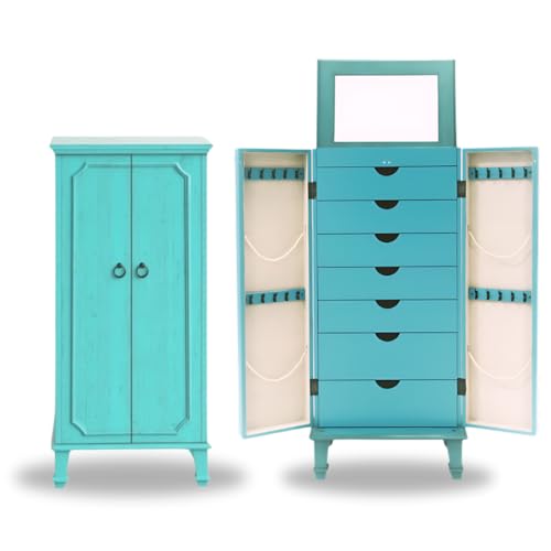 Hives & Honey - Charlize Jewelry Armoire - Fully Locking Jewelry Organization Storage - White