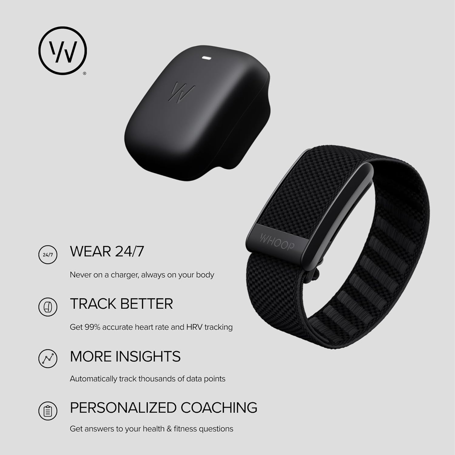 WHOOP 4.0 with 12 Month Subscription – Wearable Health, Fitness & Activity Tracker – Continuous Monitoring, Performance Optimization, Heart Rate Tracking – Improve Sleep, Strain, Recovery, Wellness