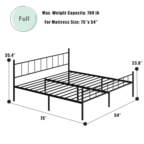 14 Inch California King Size Metal Platform Bed Frame with Headboard,Mattress Foundation,Steel Slat Support,Under Bed Storage,No Box Spring Needed,California King Bed Frame,Black…