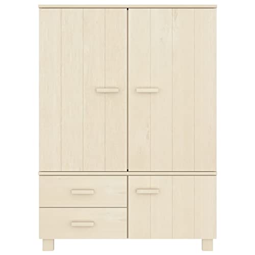 Wardrobe HAMAR Solid Wood Pine, Closet, Armoire, Storage for Coats, Shoes, and Accessories
